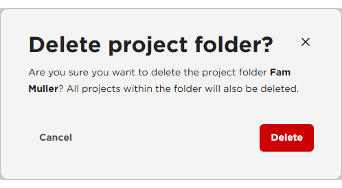 Projektmappe löschen
