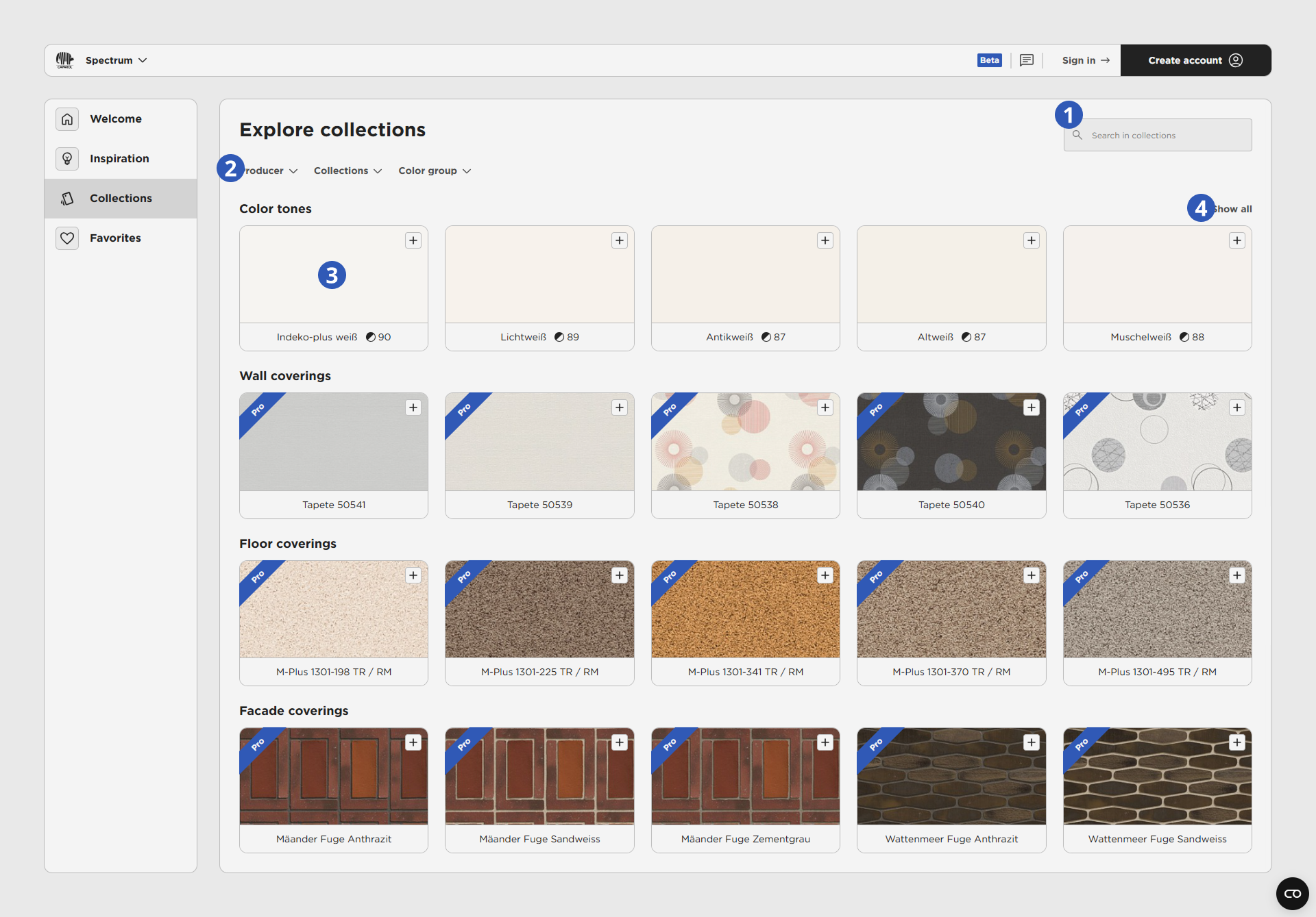 Kollektionsübersicht (Free)