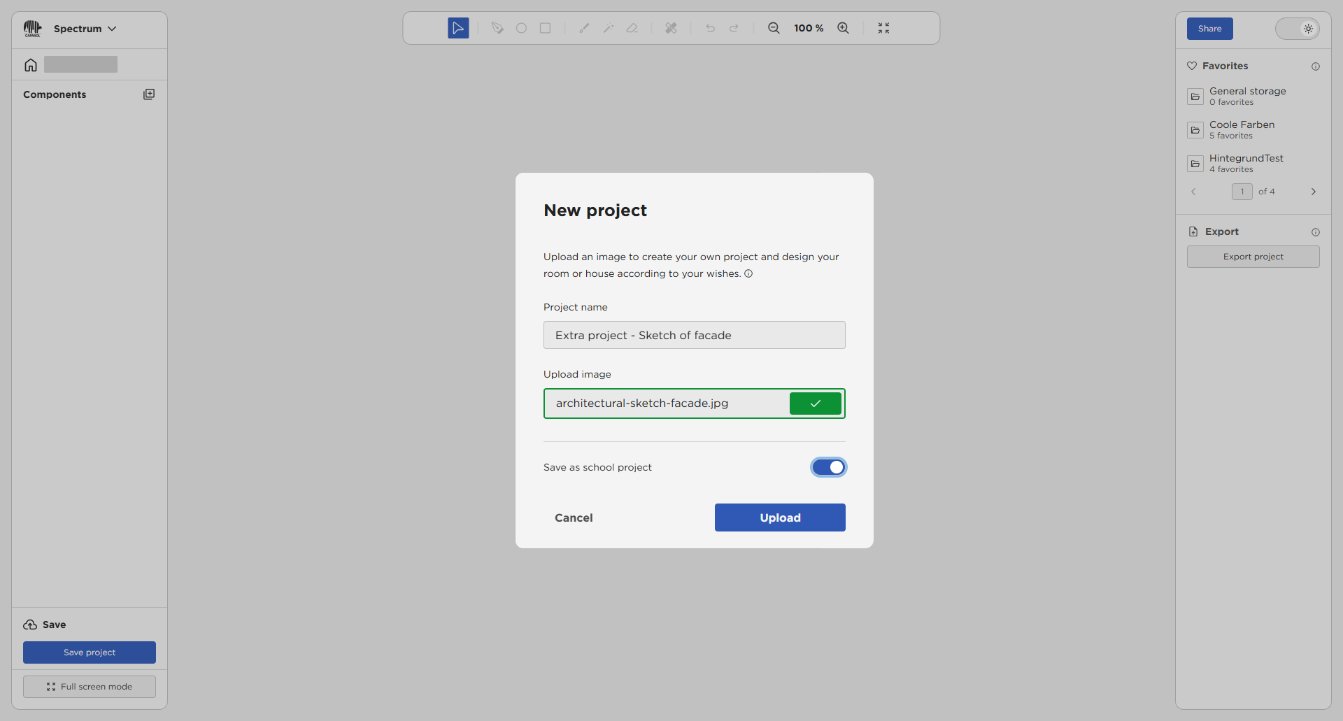 Neues extra Schulprojekt anlegen