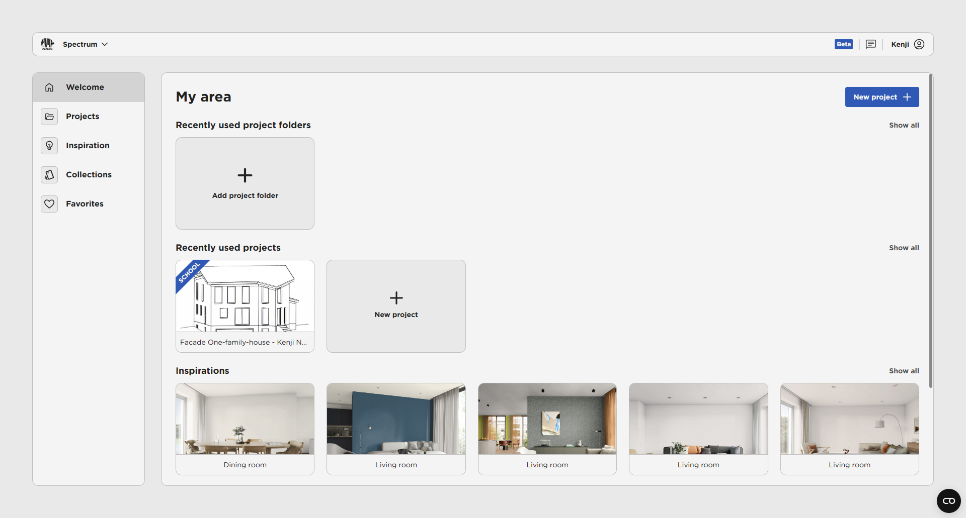 Startseite mit neuem Schulprojekt